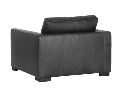 NAHLA BAYLOR ARMCHAIR - MARSEILLE BLACK LEATHER