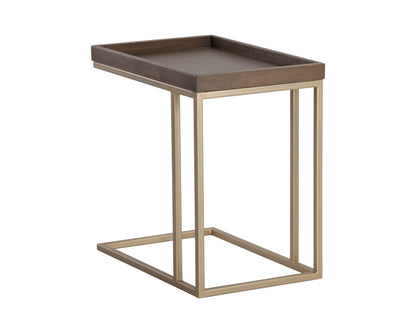 NAHLA ARDEN C-SHAPED SIDE TABLE - GOLD - RAW UMBER