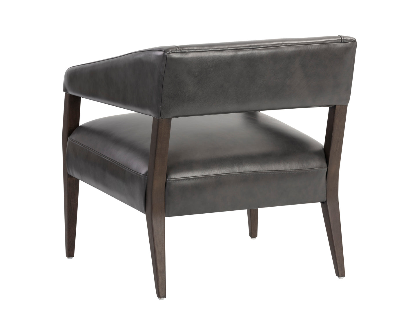 NAHLA CARLYLE LOUNGE CHAIR - BRENTWOOD CHARCOAL LEATHER