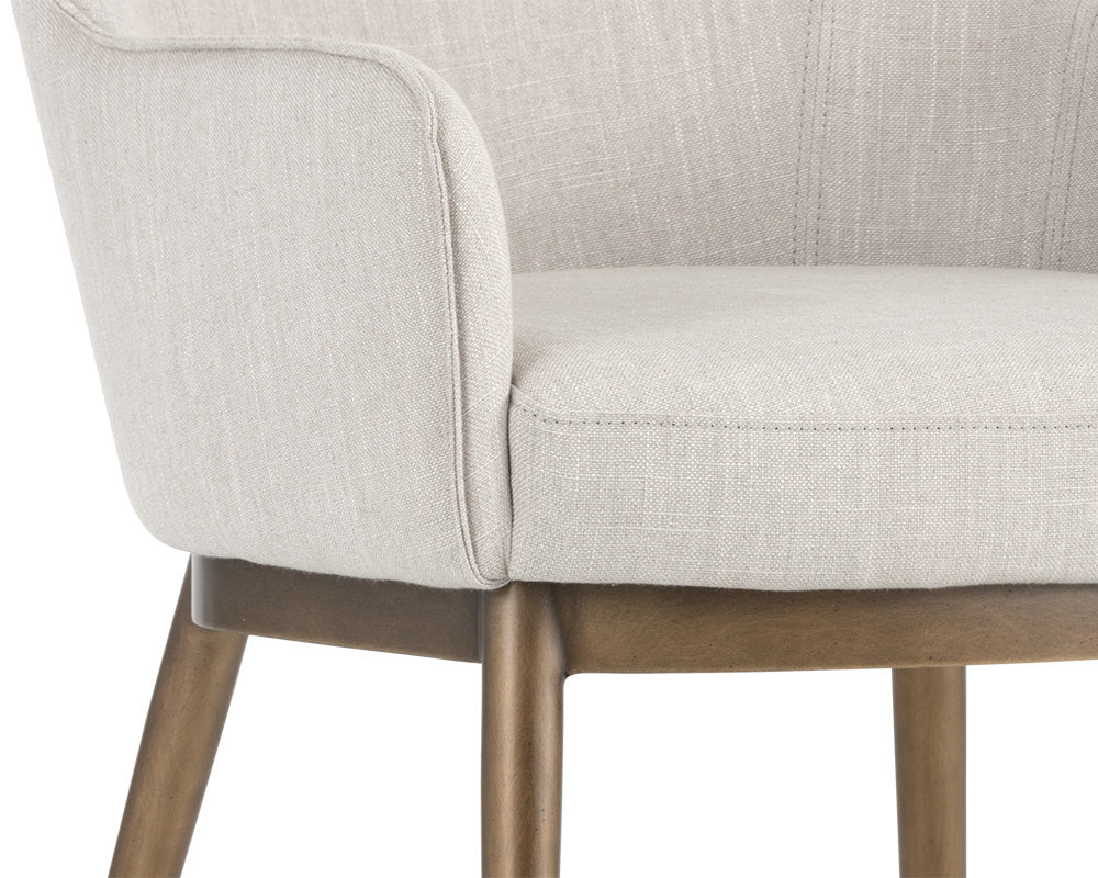 NAHLA FRANKLIN DINING ARMCHAIR - BEIGE LINEN