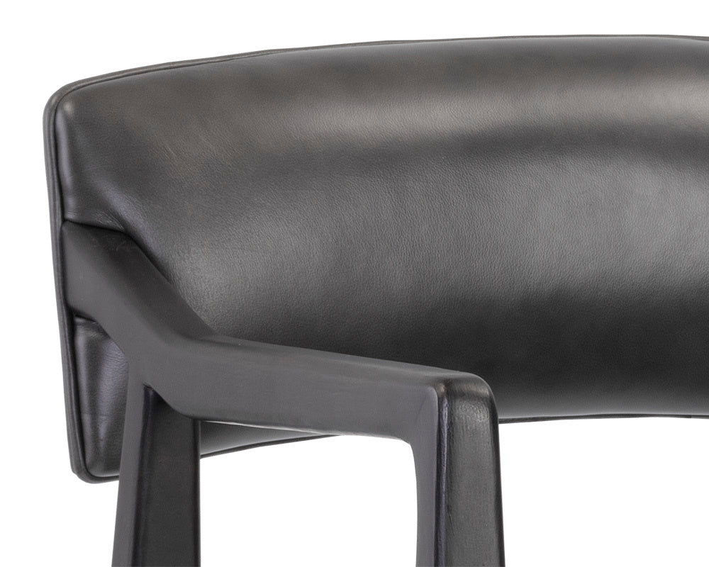 NAHLA KEAGAN BARSTOOL - BRENTWOOD CHARCOAL LEATHER