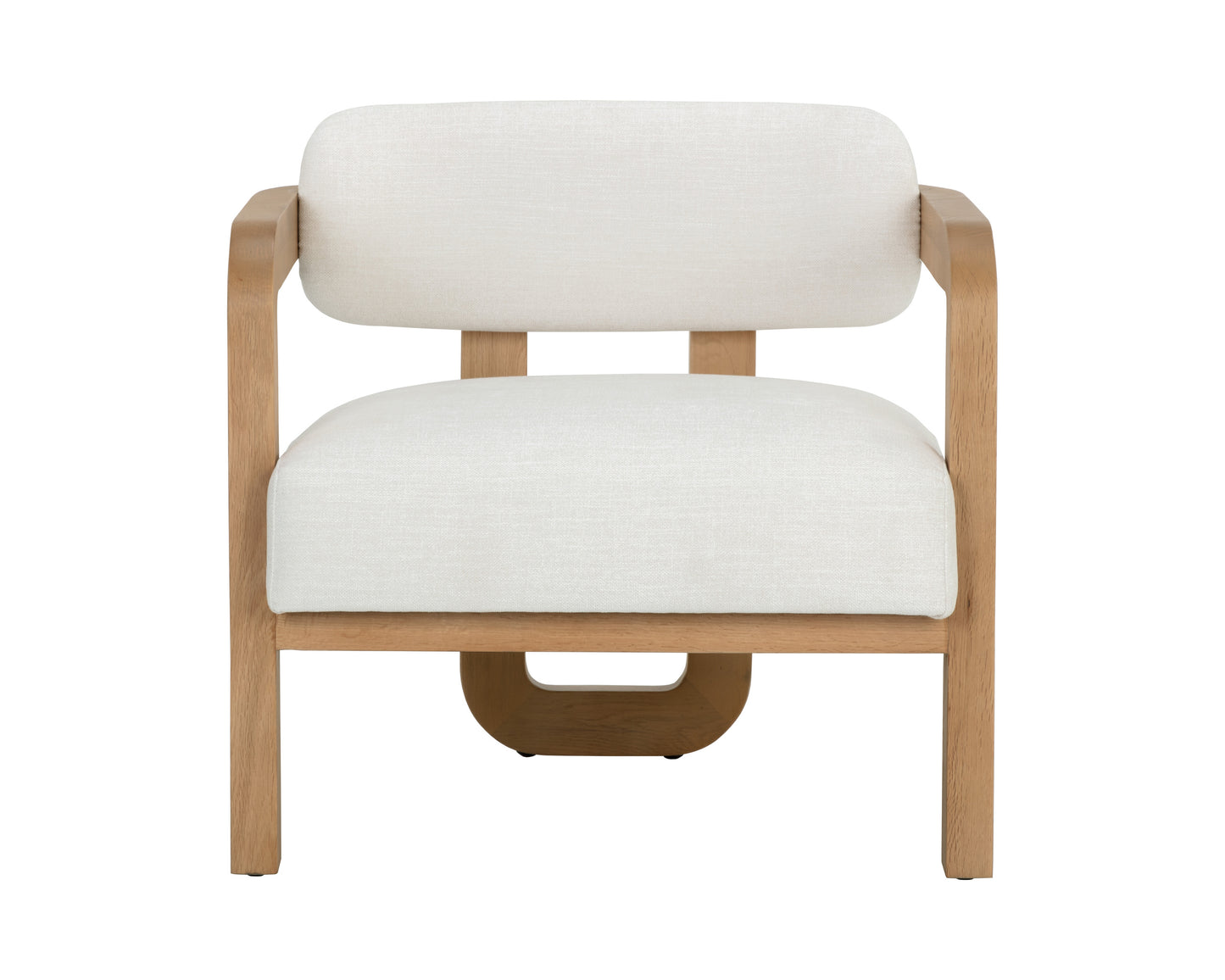 NAHLA MADRONE LOUNGE CHAIR - RUSTIC OAK - HEATHER IVORY TWEED