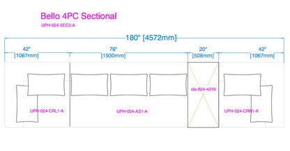 BELLO 4PC SECTIONAL