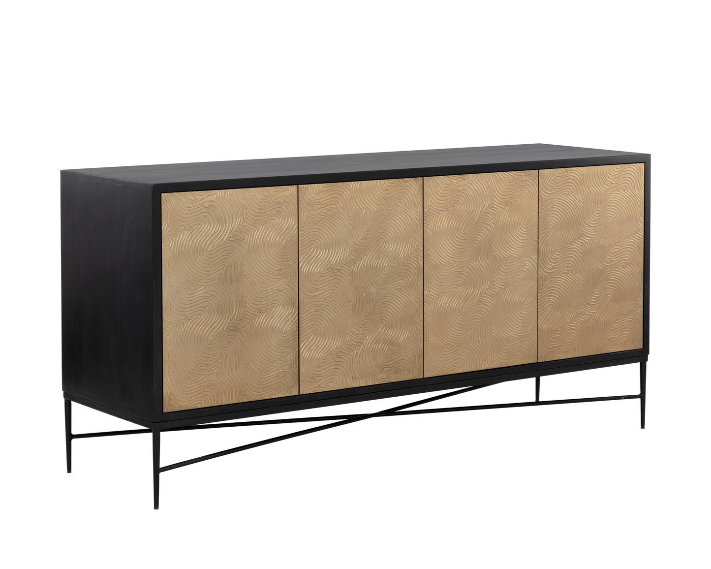 NAHLA ALGARVE SIDEBOARD - BLACK / CHAMPAGNE GOLD