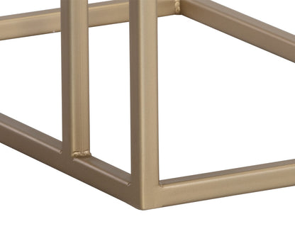 NAHLA ARDEN C-SHAPED SIDE TABLE - GOLD - RAW UMBER