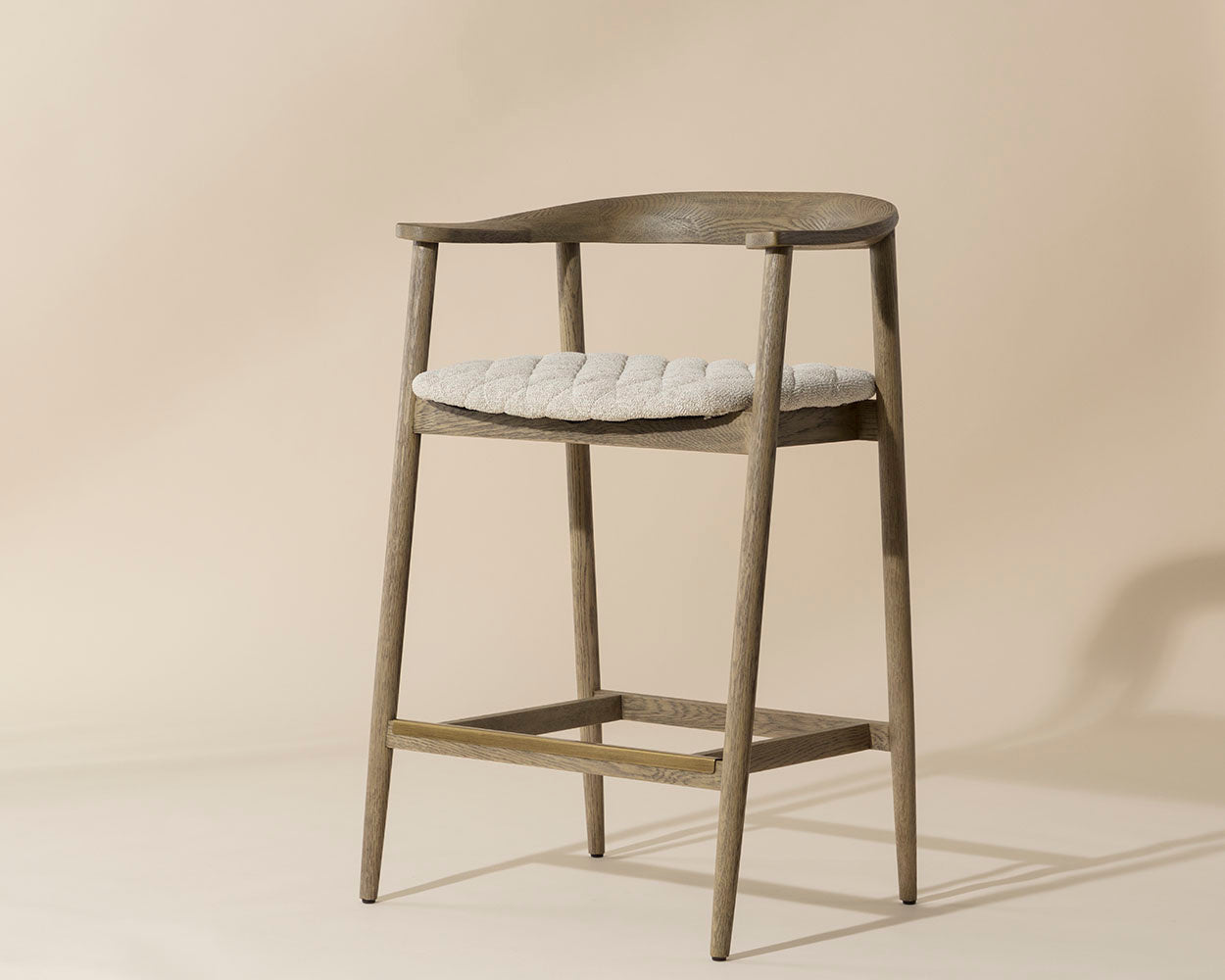 NAHLA JEREMY COUNTER STOOL - WEATHERED OAK - DOVE CREAM