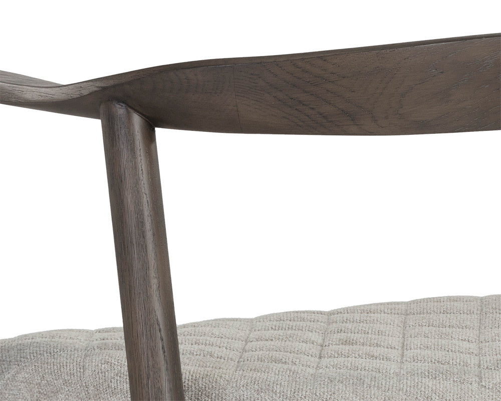 NAHLA JEREMY DINING ARMCHAIR - DARK BROWN - BELFAST HEATHER GREY