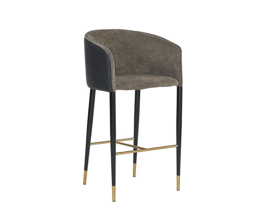 NAHLA ASHER BARSTOOL - SPARROW GREY / NAPA BLACK