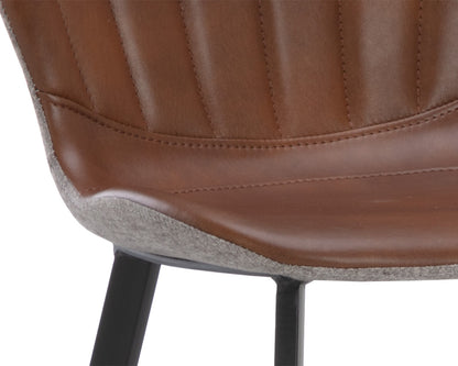 NAHLA ARABELLA COUNTER STOOL - BRAVO COGNAC / NOVEMBER GREY