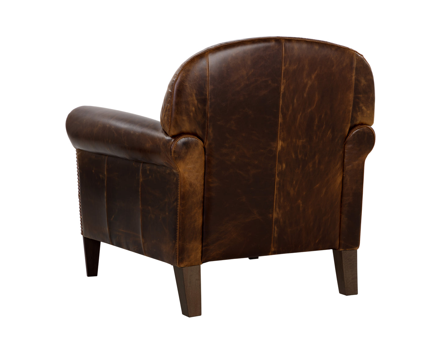 NAHLA BASTONI LOUNGE CHAIR - CHOCOLATE LEATHER
