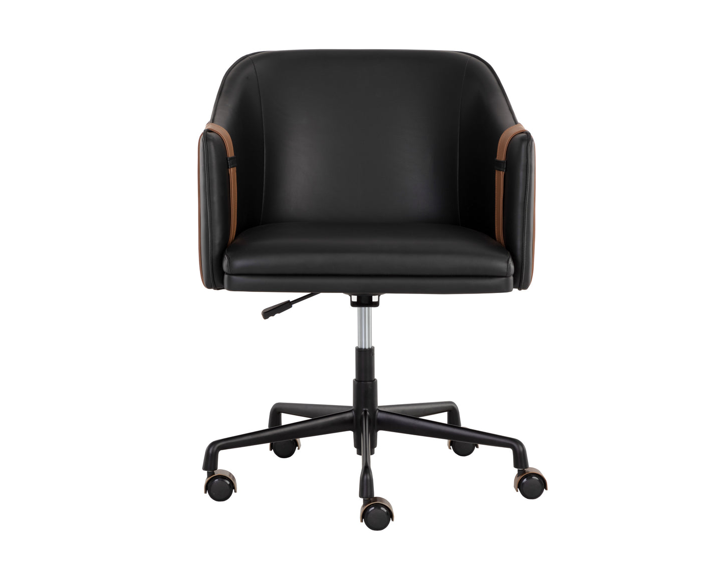NAHLA CARTER OFFICE CHAIR - NAPA BLACK / NAPA COGNAC