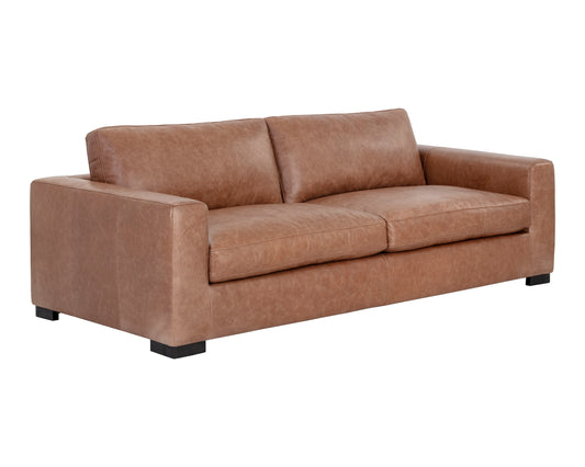 NAHLA BAYLOR SOFA - MARSEILLE CAMEL LEATHER