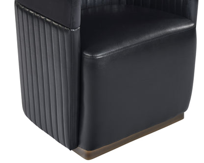 NAHLA GENVAL WHEELED LOUNGE CHAIR - ABBINGTON BLACK / CANTINA BLACK
