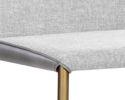 NAHLA RENEE STACKABLE DINING CHAIR - BELFAST HEATHER GREY / BRAVO METAL