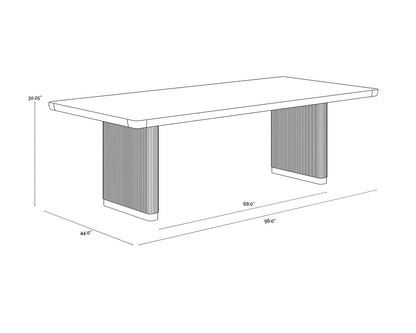 NAHLA KALLA DINING TABLE - RECTANGULAR - CHARCOAL - 96"