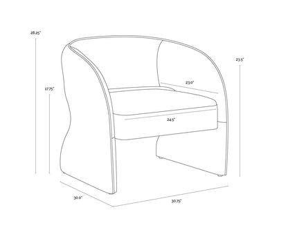 NAHLA ROSALIA LOUNGE CHAIR - MINA LIGHT GREY / MEG ASH