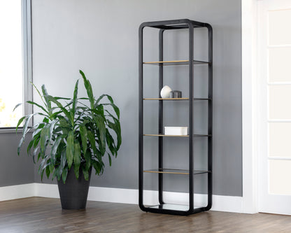 NAHLA AMBRETTA BOOKCASE - SMALL - BLACK / SMOKE GREY
