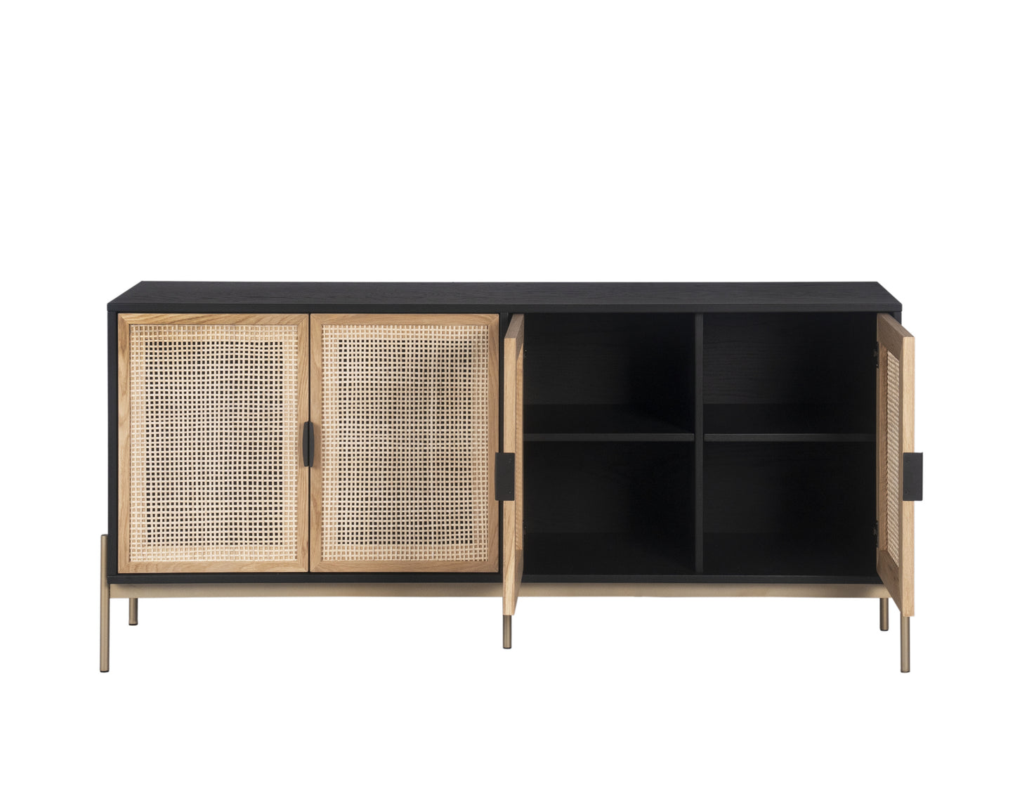 NAHLA AVIDA SIDEBOARD - LARGE - GOLD - BLACK/NATURAL