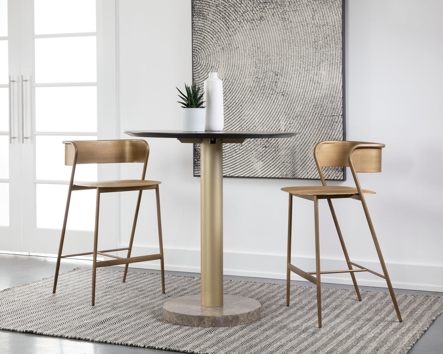 NAHLA KEANU COUNTER STOOL - ANTIQUE GOLD
