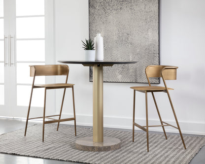 NAHLA KEANU COUNTER STOOL - ANTIQUE GOLD