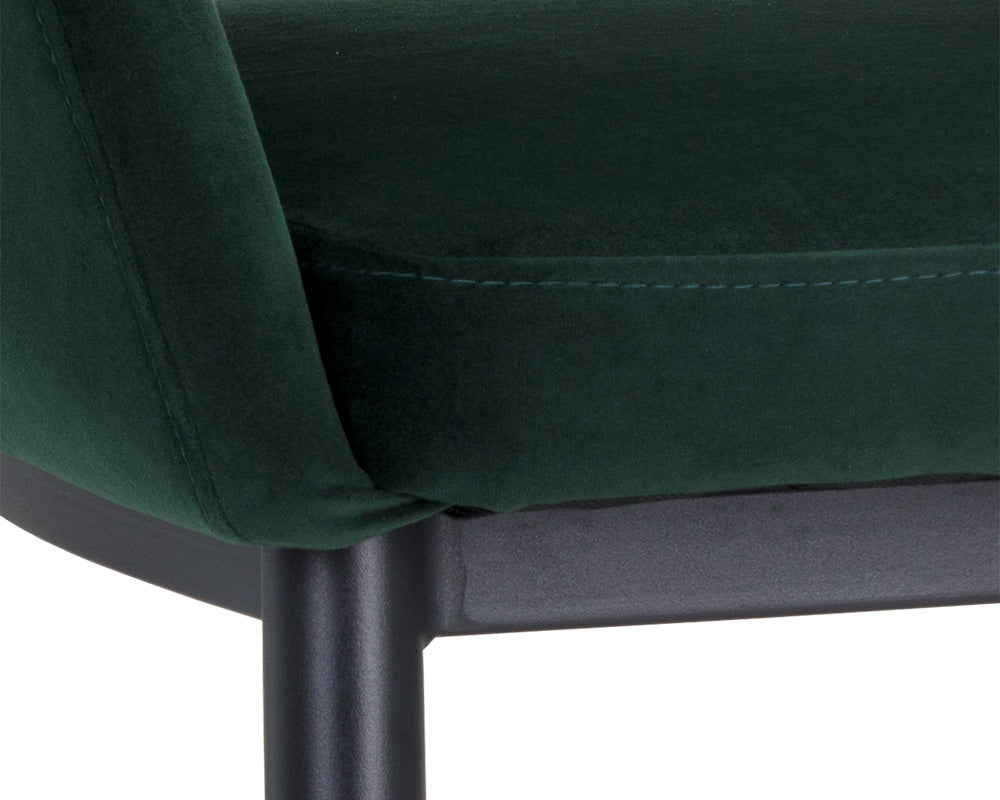 NAHLA THATCHER DINING ARMCHAIR - BLACK - DEEP GREEN SKY