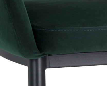 NAHLA THATCHER DINING ARMCHAIR - BLACK - DEEP GREEN SKY