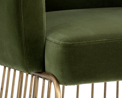 NAHLA GALA DINING ARMCHAIR - FOREST GREEN