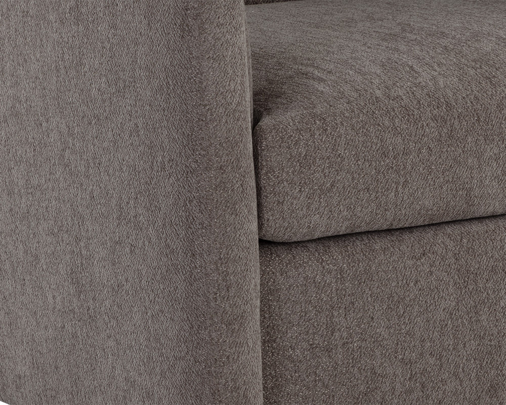 NAHLA BIRRIT SWIVEL ARMCHAIR - ALASKA HEDGEHOG BROWN