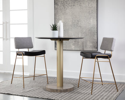 NAHLA BRINLEY COUNTER STOOL - GOLD - NIGHTFALL BLACK / CHACHA GREY
