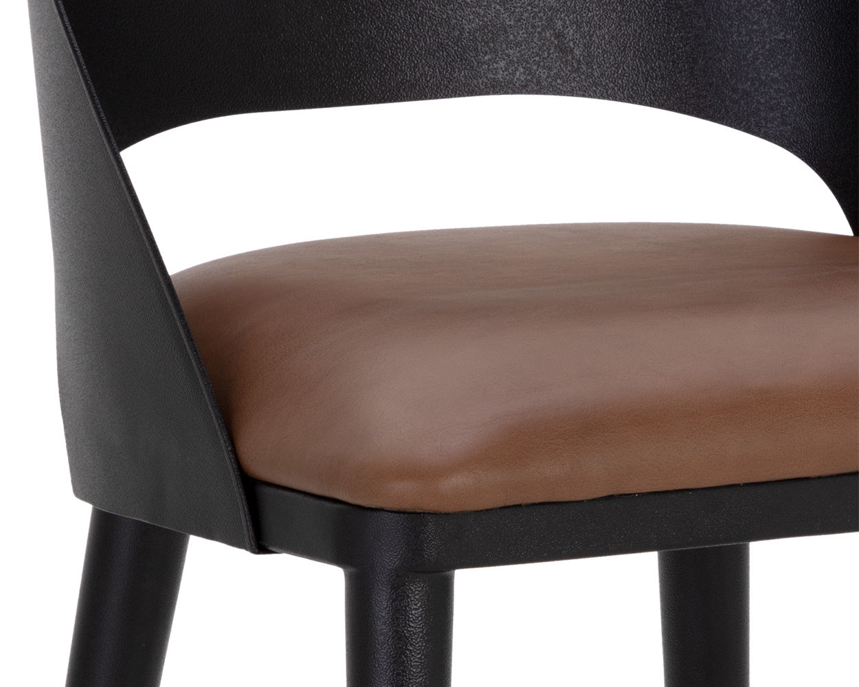 NAHLA DEZIRAE COUNTER STOOL - BLACK - COGNAC LEATHER