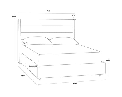 NAHLA EMMIT BED - QUEEN - QUARRY