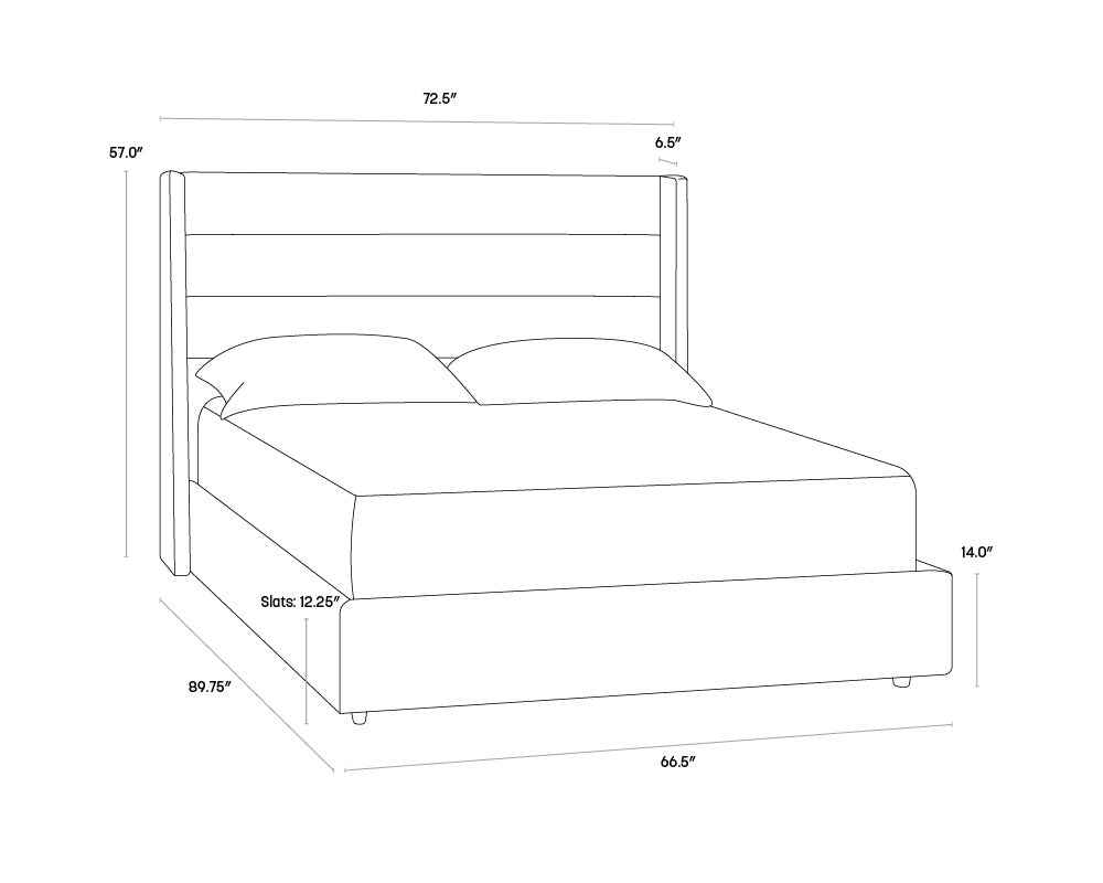 NAHLA EMMIT BED - QUEEN - QUARRY