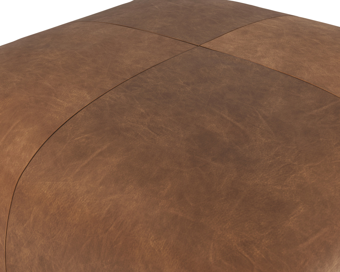NAHLA ELIO OTTOMAN - COGNAC LEATHER
