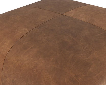 NAHLA ELIO OTTOMAN - COGNAC LEATHER