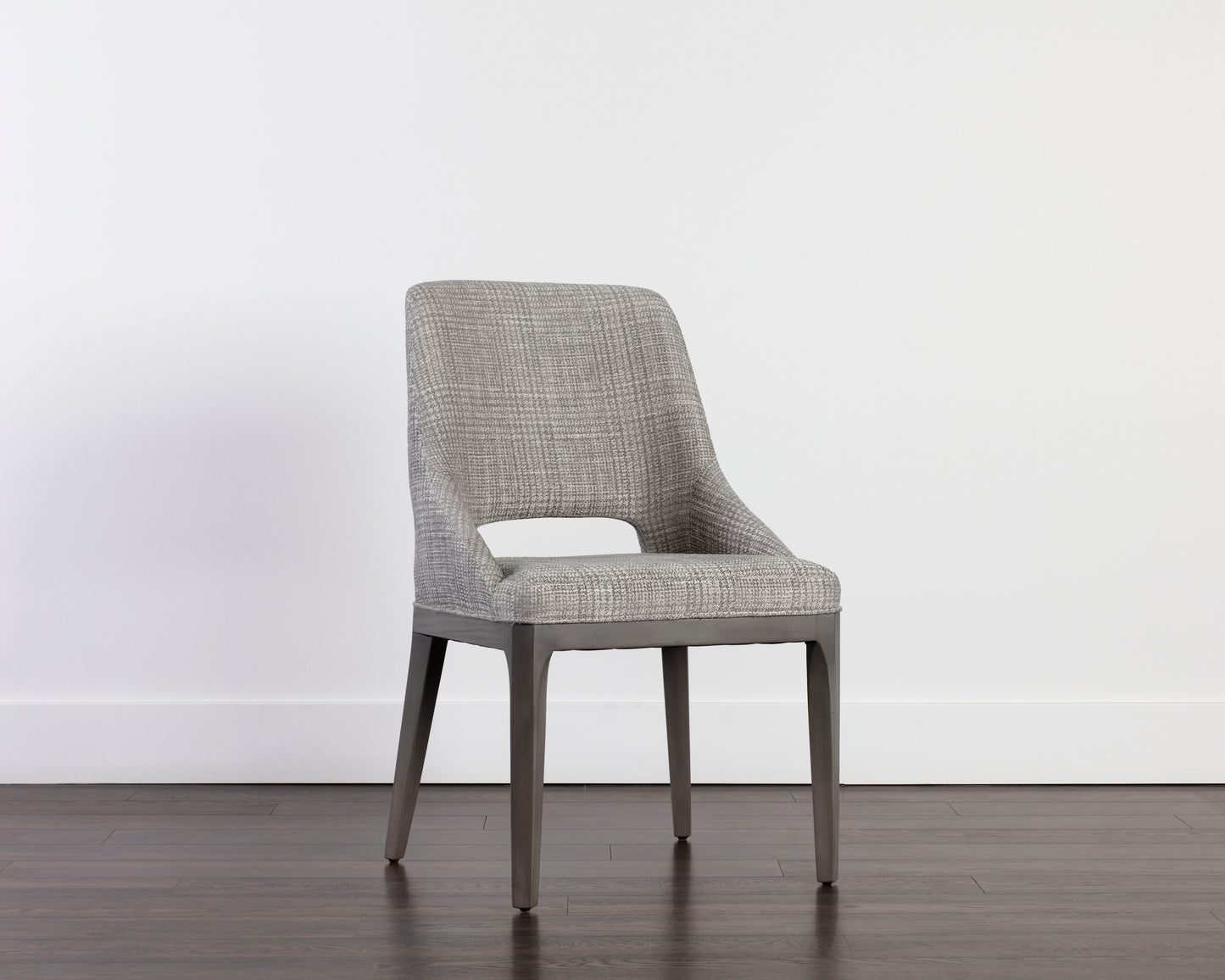 NAHLA ESTRADA DINING CHAIR - NAYA CHECK LIGHT GREY