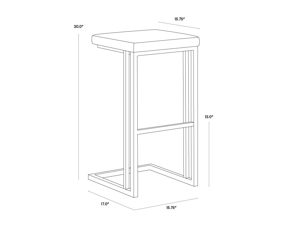 NAHLA BOONE BARSTOOL - CHAMPAGNE GOLD - ONYX