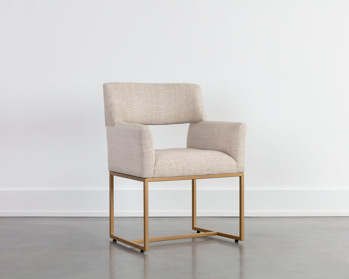 NAHLA GRECO DINING ARMCHAIR - NAYA CHECK CREAM