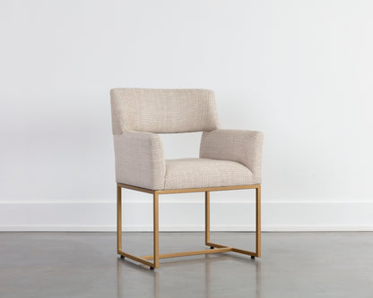 NAHLA GRECO DINING ARMCHAIR - NAYA CHECK CREAM