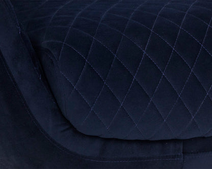 NAHLA CARINE SWIVEL LOUNGE CHAIR - QUILTED ABBINGTON NAVY