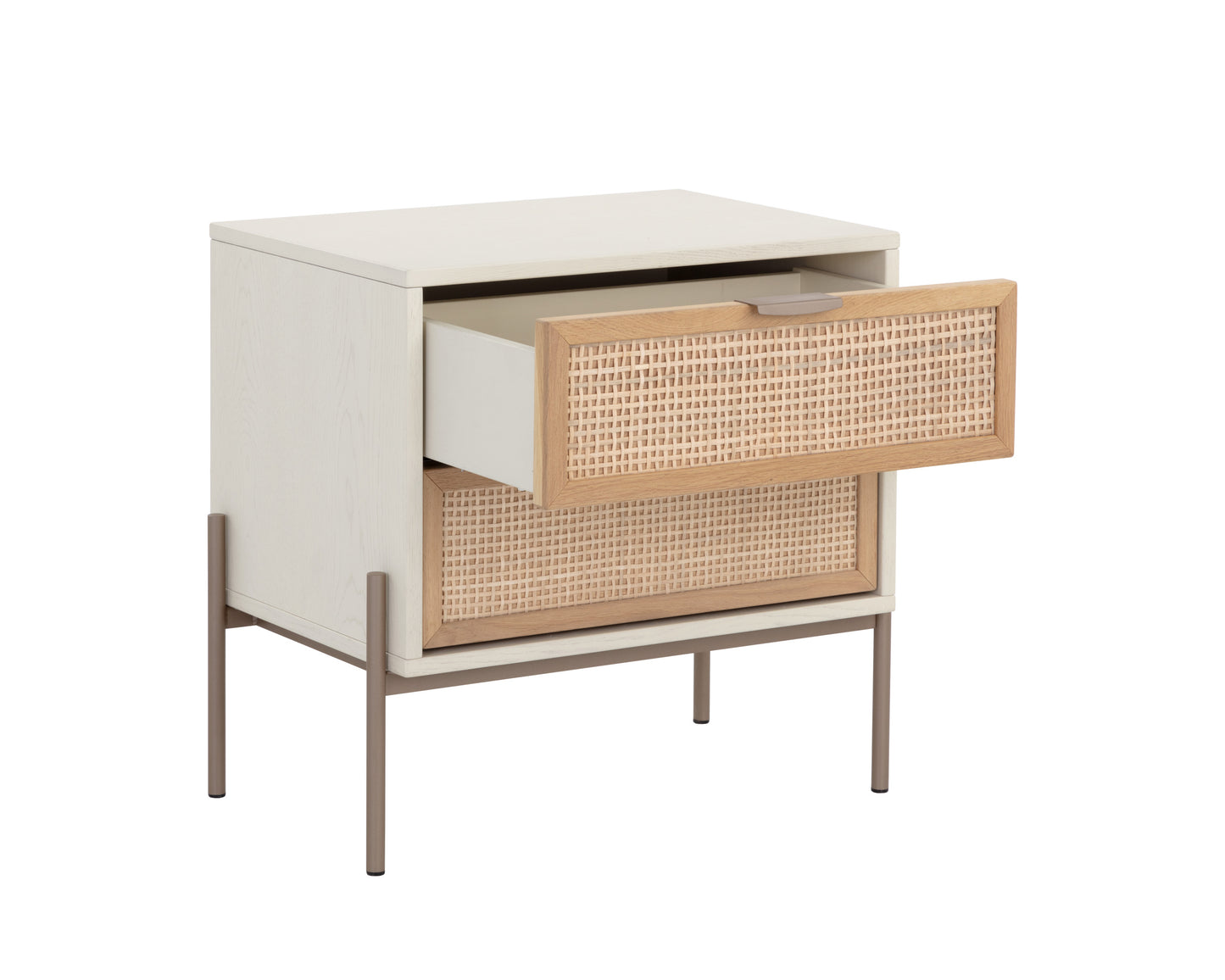NAHLA AVIDA NIGHTSTAND - CHAMPAGNE GOLD - CREAM/NATURAL
