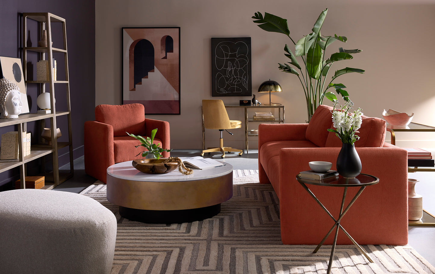 NAHLA BERGET OFFICE CHAIR - GOLD SKY