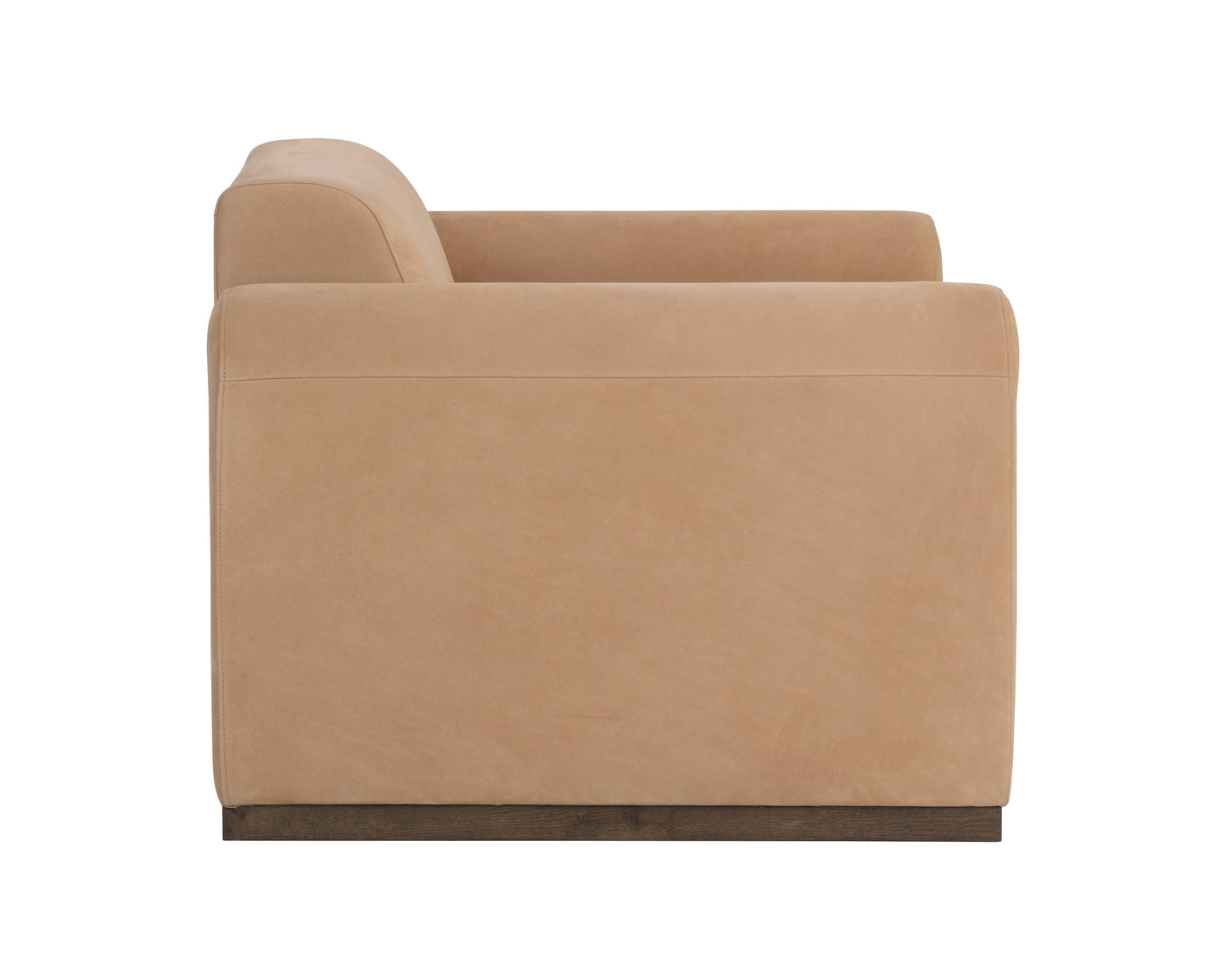 NAHLA ROMER ARMCHAIR - DISTRESSED BROWN - NUBUCK TAN LEATHER