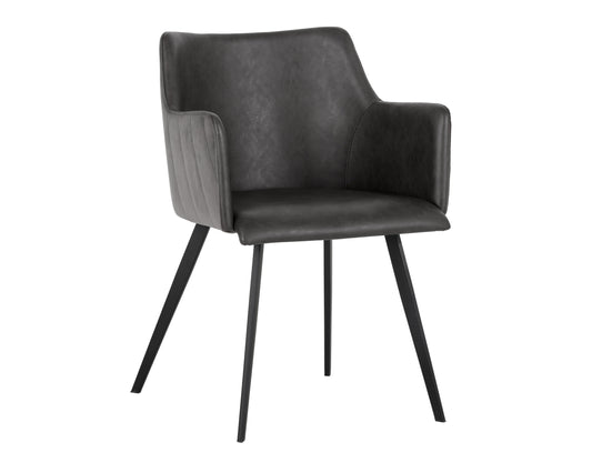 NAHLA GRIFFIN DINING ARMCHAIR - TOWN GREY / ROMAN GREY
