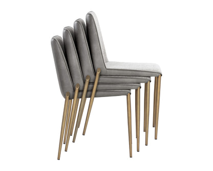 NAHLA RENEE STACKABLE DINING CHAIR - BELFAST HEATHER GREY / BRAVO METAL