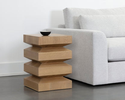 NAHLA CORMAC END TABLE - RUSTIC OAK