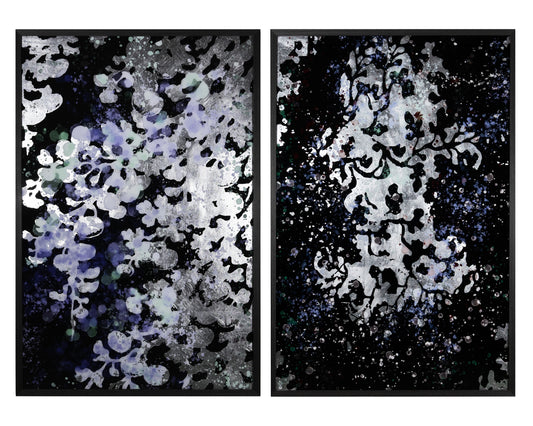 NAHLA FLORAL FANTASY (SET OF 2) - 40" X 60" - CHARCOAL FRAME