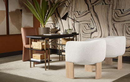 NAHLA CASCATA DINING CHAIR - MARSEILLE CAMEL LEATHER