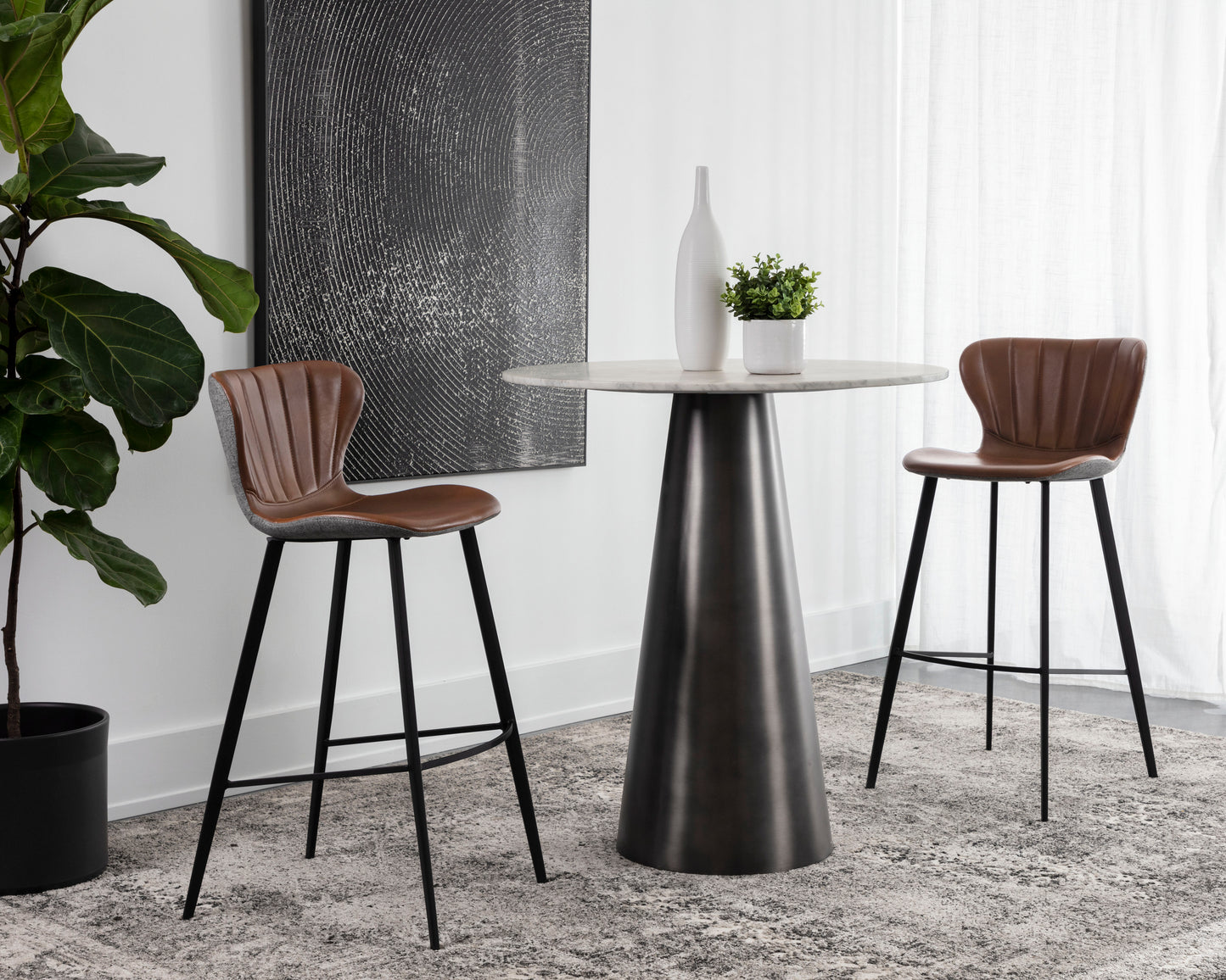 NAHLA ARABELLA BARSTOOL - BRAVO COGNAC / NOVEMBER GREY