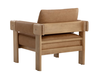 NAHLA CARMICHAEL LOUNGE CHAIR - LUDLOW SESAME LEATHER