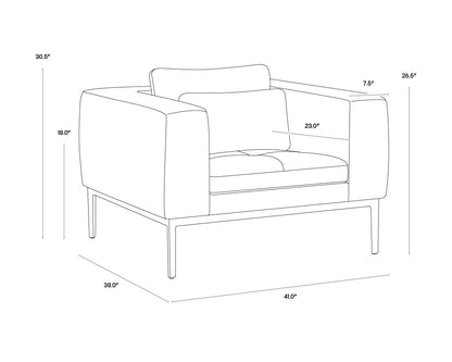 NAHLA BURR ARMCHAIR - BALI BONE LEATHER